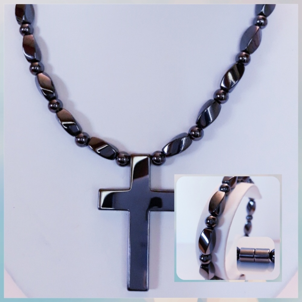 Magnetic Hematite Necklace Set